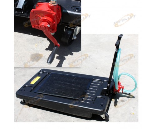 17 Gallon Low Profile Truck Car Oil Antifreeze Drain Tank Pan w/Hand Rotary Pump